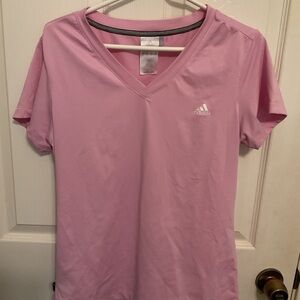 Adidas Light Pink V-Neck Tee